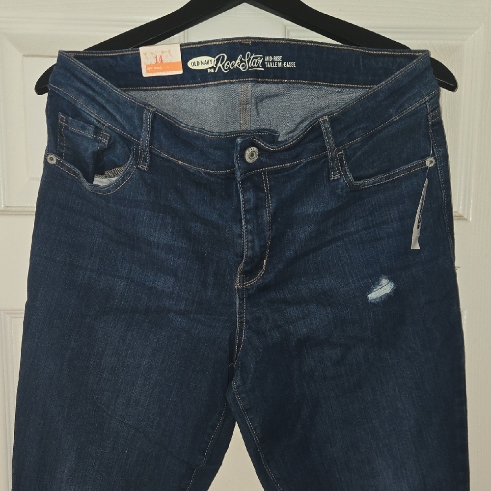 Old Navy Dark Blue High-Rise Rockstar Jeans